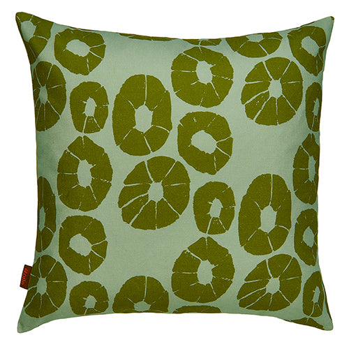 Jellyfish graphic pattern decorative throw pillow in light sea foam green and olive 55cm or 22" ships from Canada worldwide including the USA