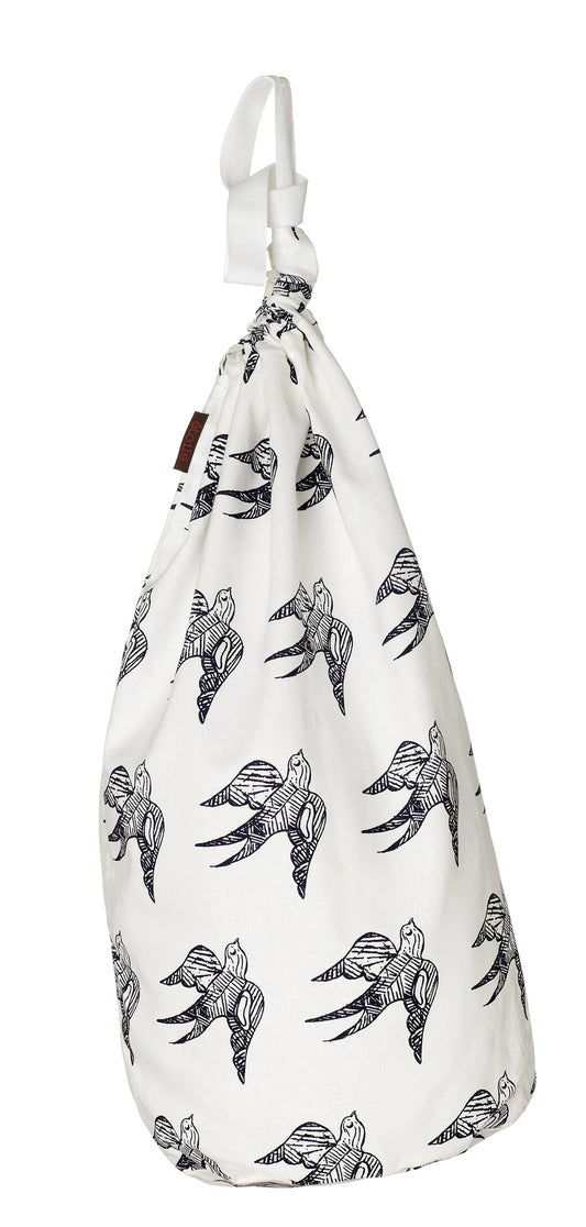 Katia Swallow Bird Pattern Linen Cotton Napkins in Dark Aubergine Purple