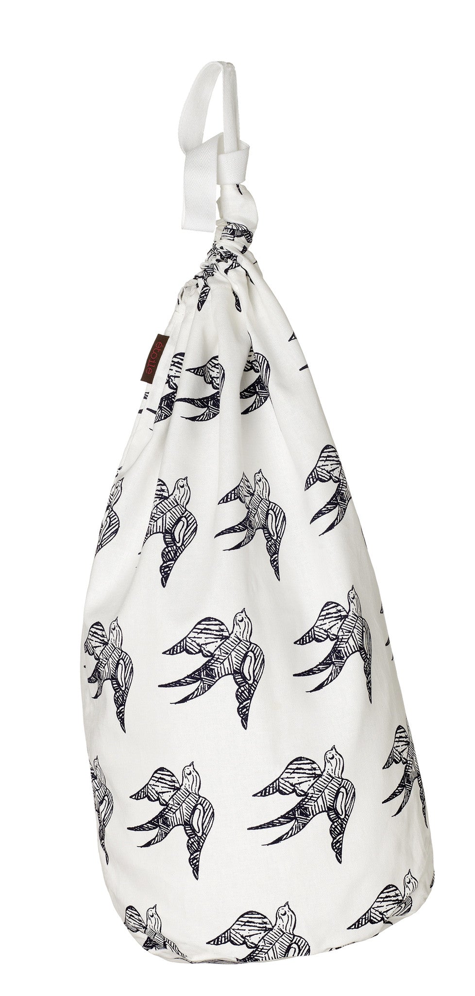 Katia Swallow Bird Pattern Linen Cotton Napkins in Dark Aubergine Purple