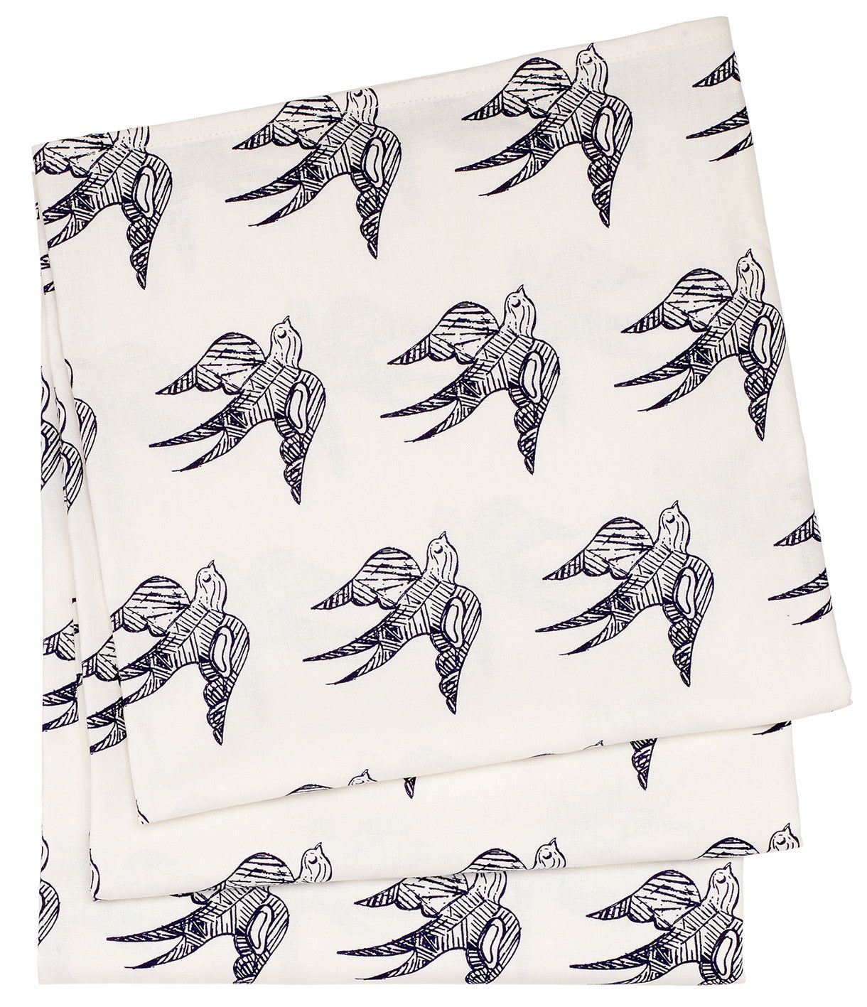 Katia Swallow Pattern Linen Tablecloth in Dark Aubergine Purple