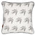 Katia Swallow Bird Pattern Linen Cotton Cushion in Stone Grey 45x45cm