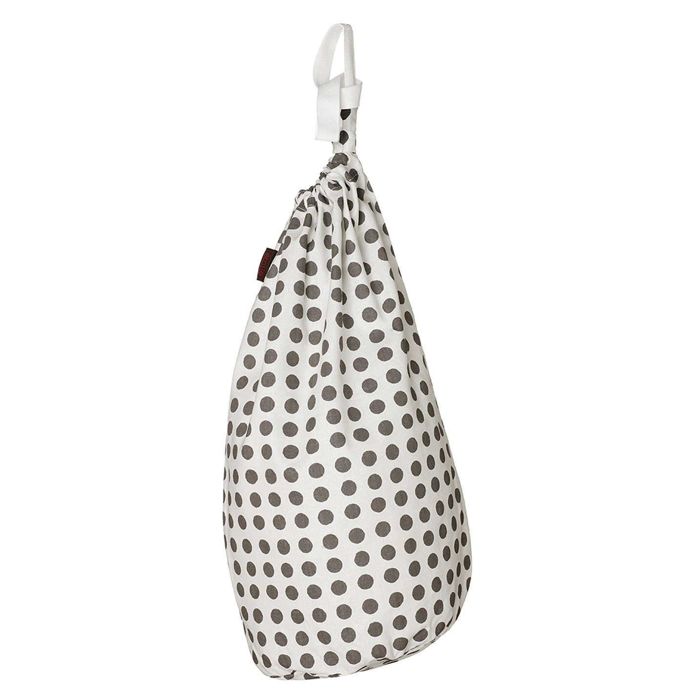 London Polka Dot Spotty Pattern Linen Cotton Drawstring Laundry & Storage Bag in Stone Grey ships from Canada (USA)