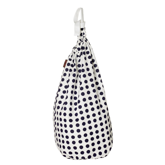 London Polka Dot Cotton Linen Drawstring Laundry & Storage Bag in Dark Aubergine Purple ships from Canada (USA)
