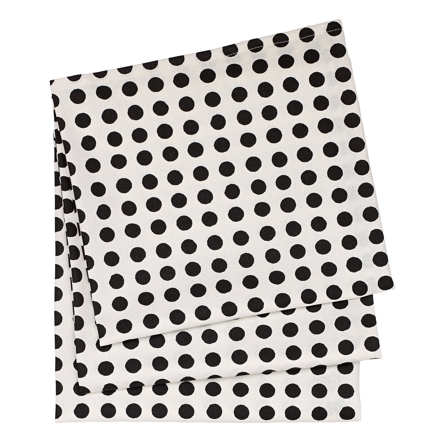 London Polka Dot Cotton Linen Tablecloth in Black