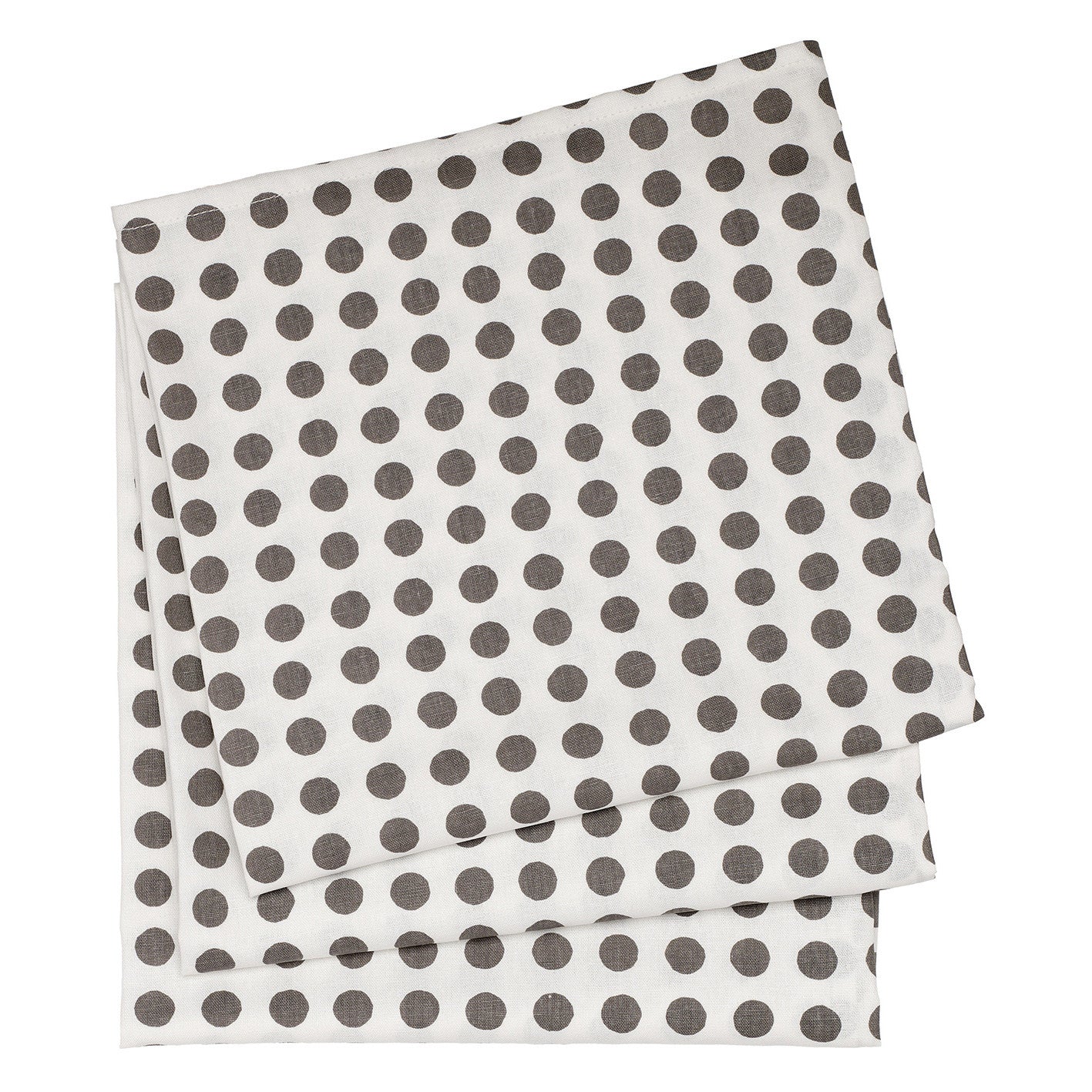 London Polka Dot Linen Cotton Tablecloth in Stone Grey