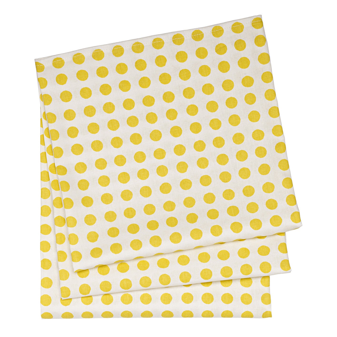 London Polka Dot Cotton Linen Tablecloth in Maize Yellow