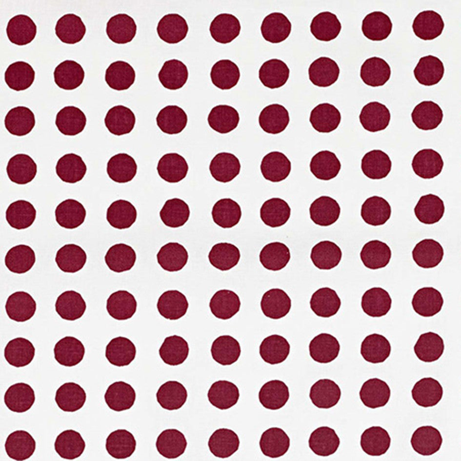 London Polka Dot Pattern Cotton Linen Fabric by the Meter in Vermilion Red