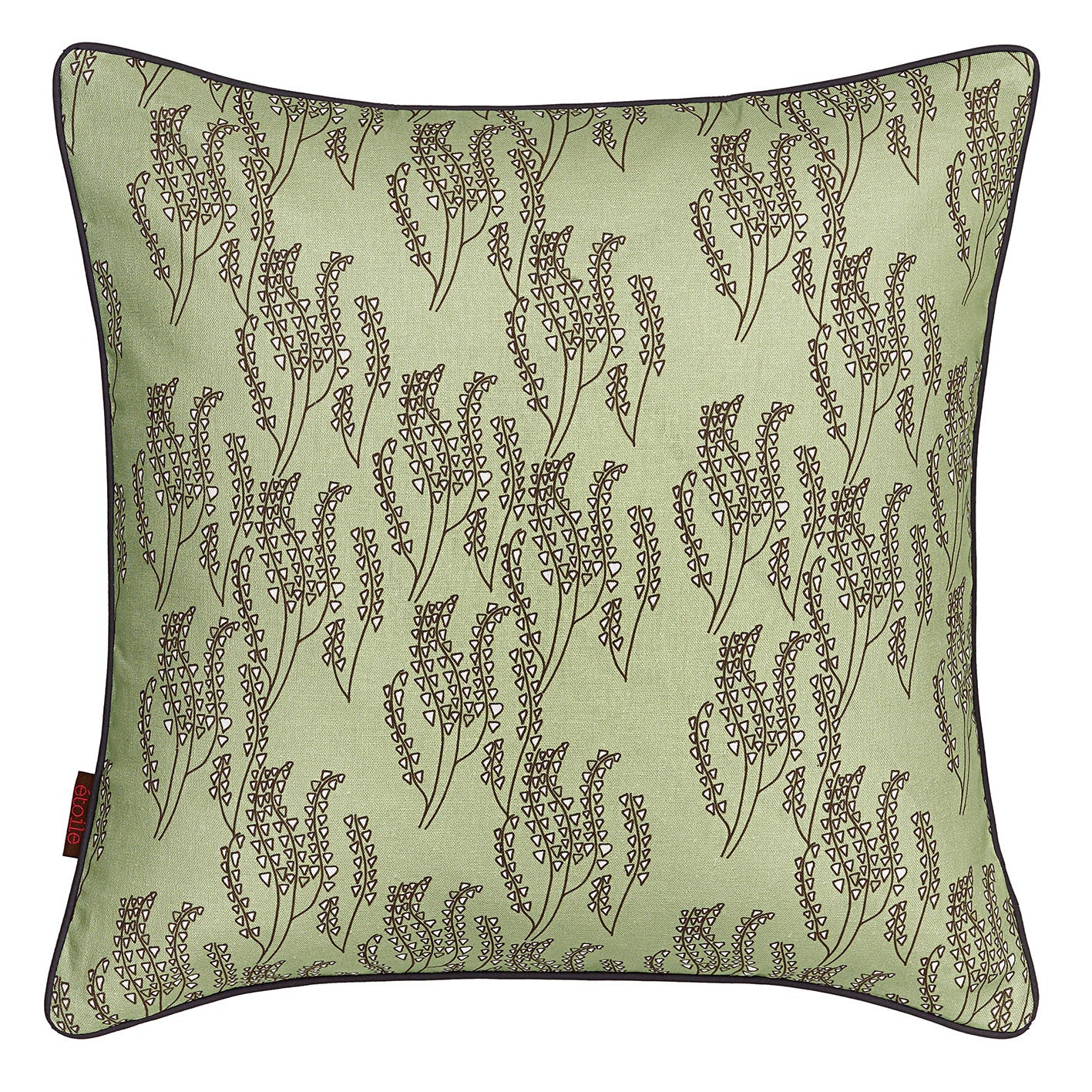 Maricopa Grass Pattern Linen Cotton Decorative Throw Pillow in Light Eau de Nil Green 45x45cm (18x18")