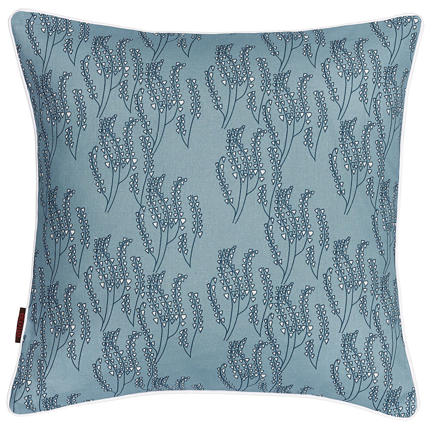 Maricopa Graphic Grass Pattern Linen Decorative Throw Pillow Light Chambray Blue 45x45cm (18x18")