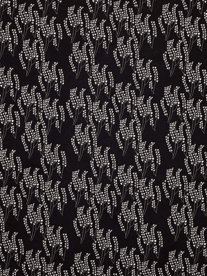 Maricopa Floral Pattern Linen Cotton Home Decor Fabric by yard or by the meter for curtains, blinds or upholstery - Black with grey ships from Canada (USA)