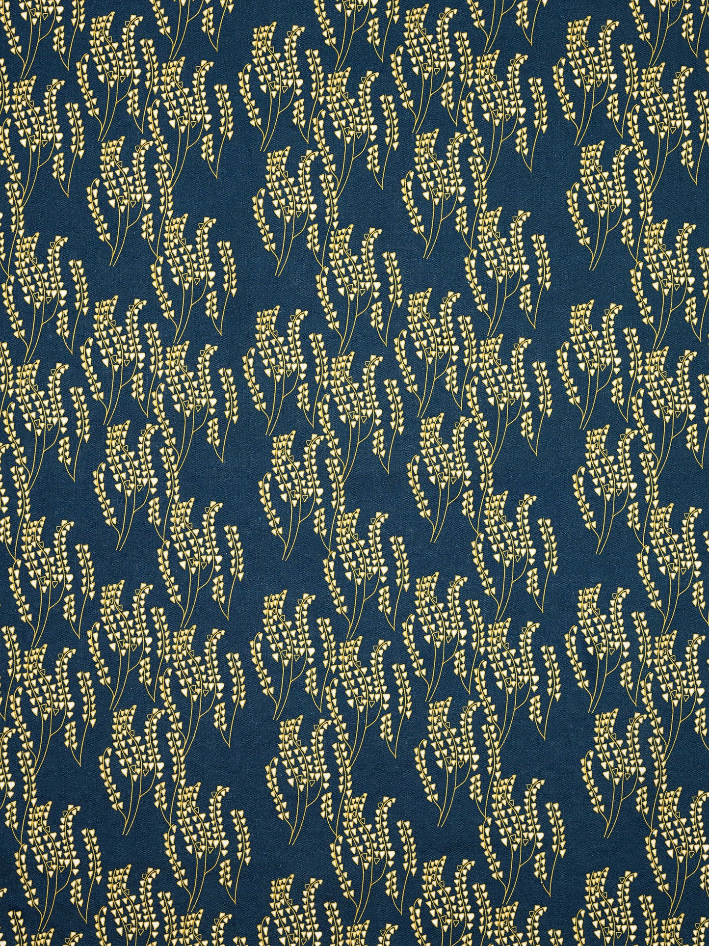 Maricopa Graphic Floral Pattern Cotton Linen Home Decor Fabric by the meter or by the yard for curtains, blinds or upholstery in Dark Petrol Blue / Maize Yellow ships from Canada worldwide (USA)