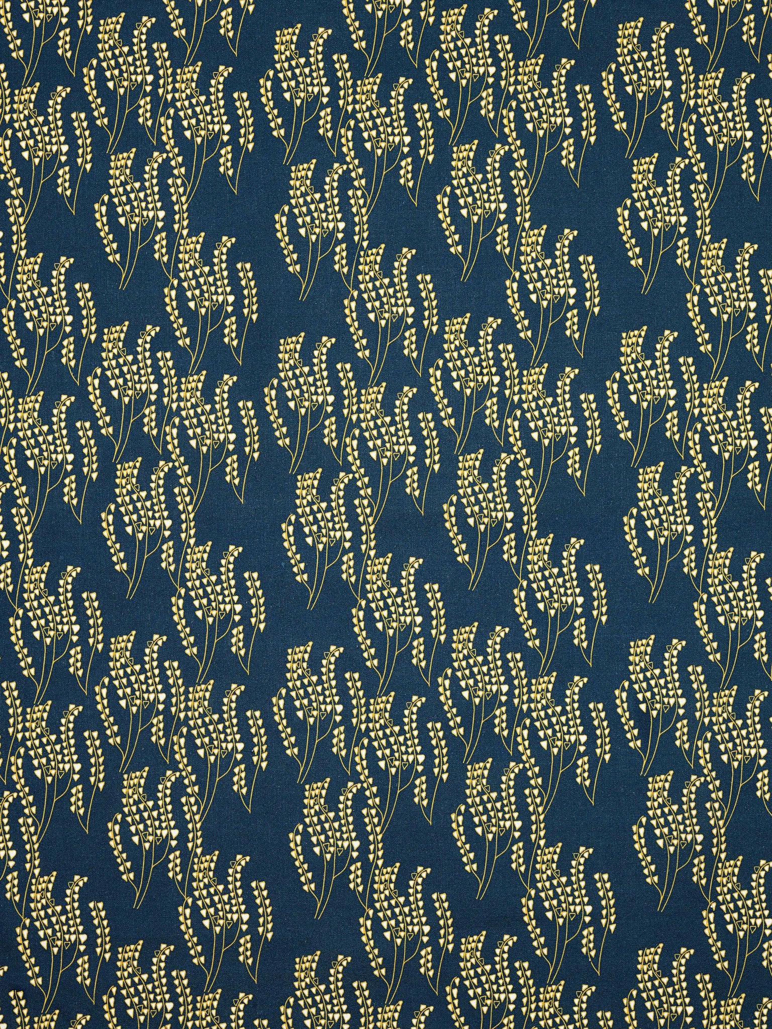 Maricopa Graphic Floral Pattern Cotton Linen Home Decor Fabric by the meter or by the yard for curtains, blinds or upholstery in Dark Petrol Blue / Maize Yellow ships from Canada worldwide (USA)