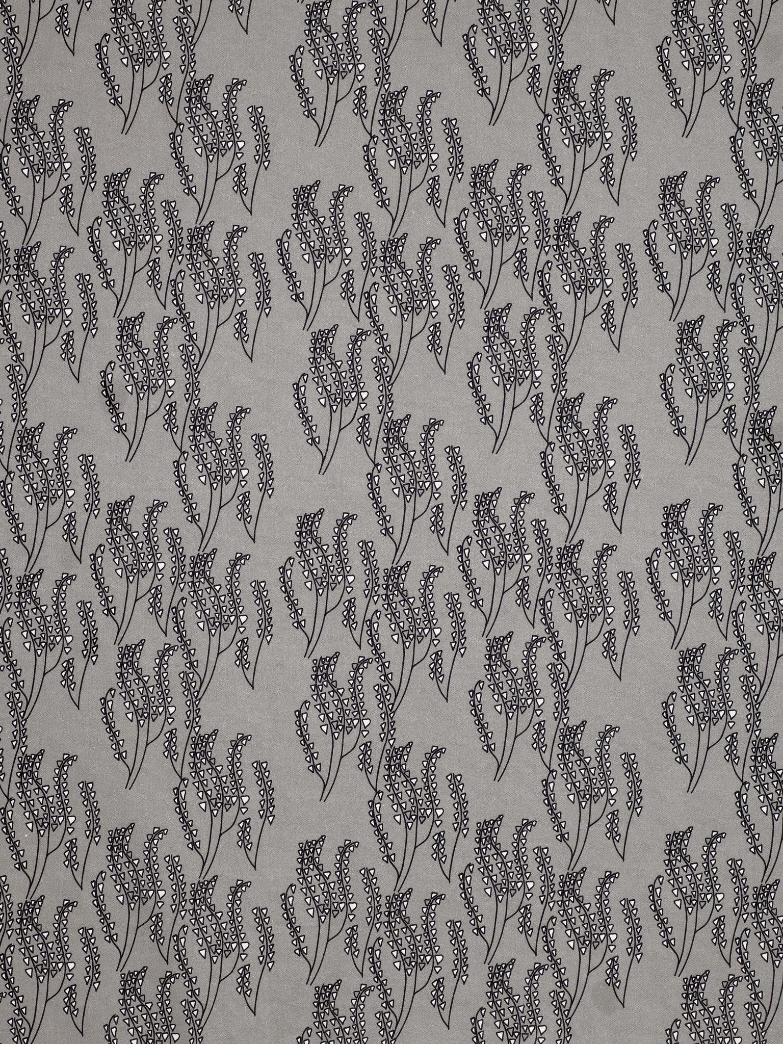 Maricopa Graphic Floral Pattern Cotton Linen Home Decor Fabric by the yard or by the meter for curtains, blinds, upholstery in Light Dove Grey - Black ships from Canada worldwide (USA)
