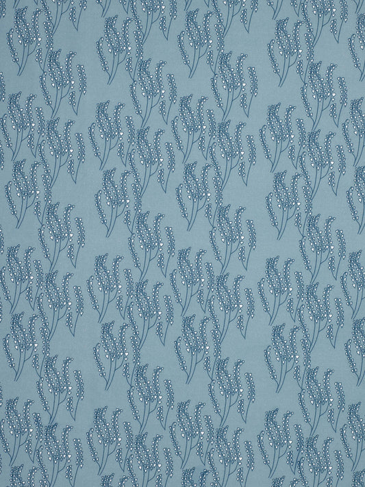Maricopa Graphic Floral Pattern Cotton Linen Home Decor Fabric but he meter or by the yard in Light Chambray Blue for curtains, blinds, upholstery ships from Canada worldwide (USA)