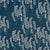 Maricopa Graphic Floral Pattern Cotton Linen Fabric in Dark Petrol Blue and Grey