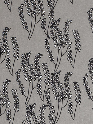 Maricopa Graphic Floral Pattern Cotton Linen Home Decor Fabric for curtains, blinds, upholstery by the meter or by the yard in Light Dove Grey - Black ships form Canada worldwide (USA)