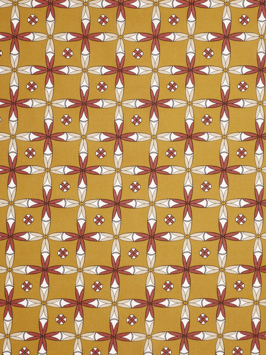 Navajo Ethnic Geometric Pattern Cotton Linen Home Decor Fabric by the meter or by the yard for curtains, blinds, upholstery - Gold - Canada (USA)