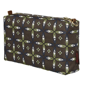 Navajo Ethnic Geometric Pattern Canvas Wash or toiletry travel Bag perfect for all your cosmetic and beauty needs while travelling - Stone Grey- Ships from canada (USA)