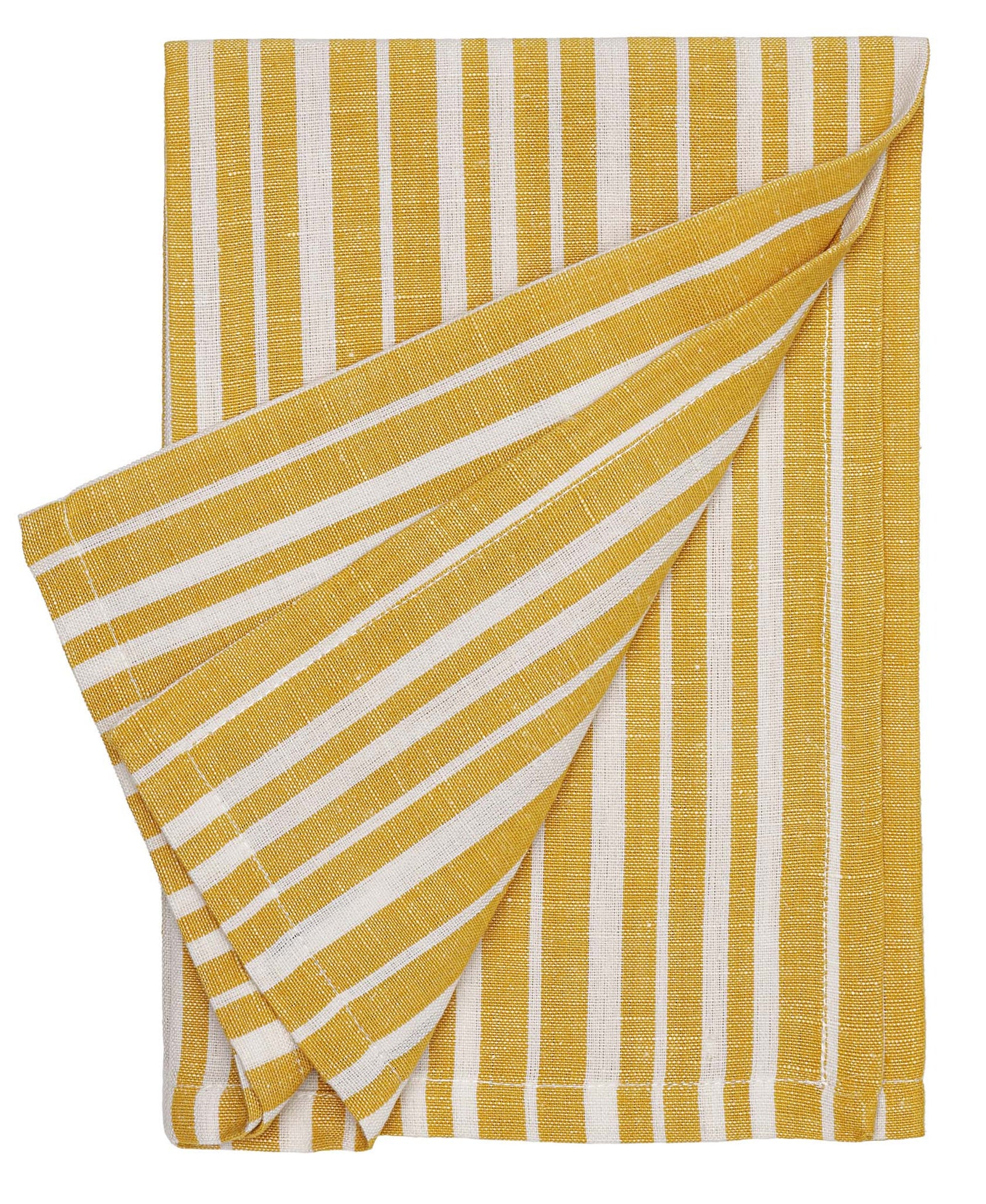 Palermo Ticking Stripe Linen Napkin Mustard Gold