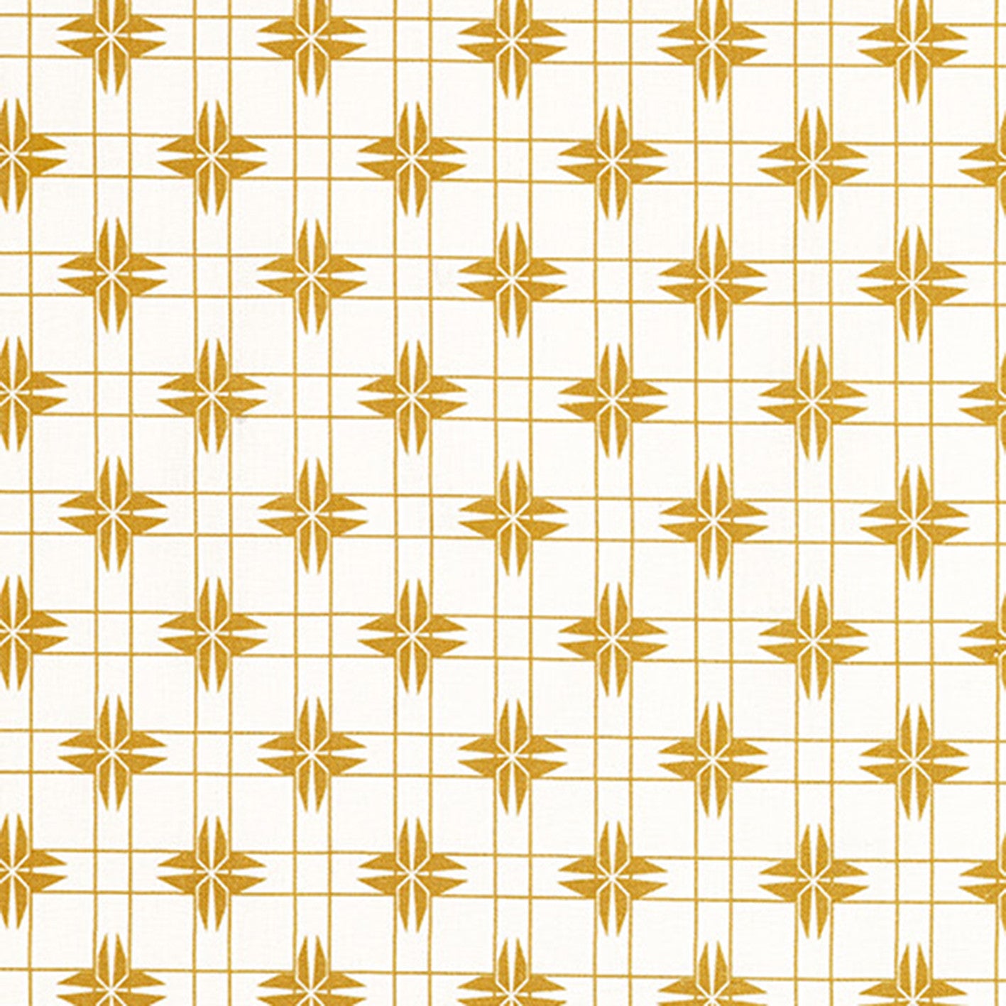 Pueblo Geometric Pattern Cotton Linen Home Decor Fabric by the meter or the yard - Gold- curtains, blinds, upholstery ships from Canada