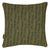 Graphic Adams Rib Pattern Linen Union Printed Throw Pillow in Antique Moss Green and Petrol Blue