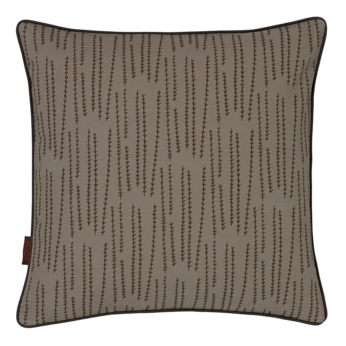 Graphic Rosemary Pattern Linen Union Printed Decorative Throw Pillow in Dove Grey Ships from Canada worldwide including the USA