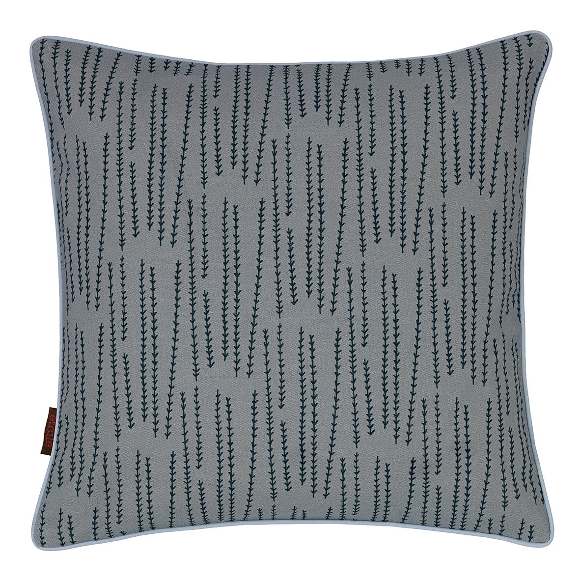 Graphic Rosemary Pattern Linen Union Printed Throw Pillow in Winter Blue 45x45cm (18x18") Ships from Canada worldwide including the USA