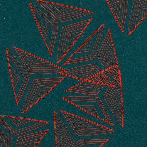 Sails pattern home decor interiors fabric for curtains, blinds and upholstery in Dark Petrol Blue and Geranium Red available by the meter or yard ships from Canada worldwide including the USA