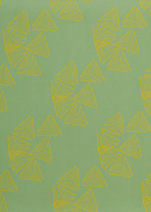 Sails pattern home decor interiors fabric for curtains, blinds and upholstery in Sea foam green and mustard yellow sold by the meter ships from Canada worldwide including the USA