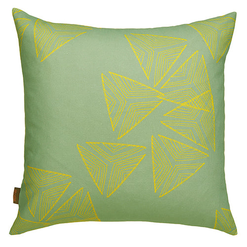Stay sails large decorative designer throw pillow in Sea foam green and mustard ships from canada world-wide including the USA