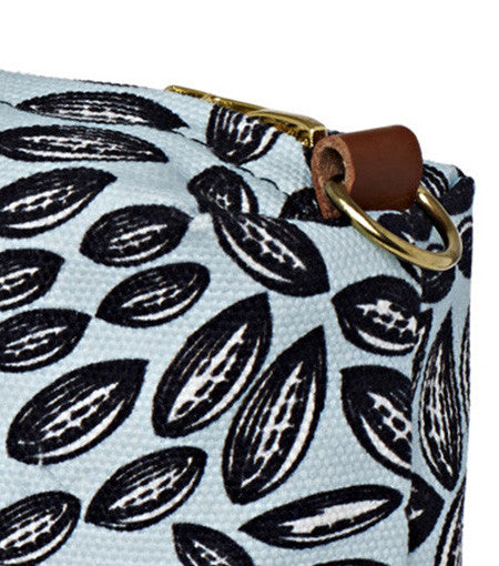 Graphic Cocoa Seed Pattern Canvas Wash or toiletry travel Bag in Light Celeste Blue Perfect for all your cosmetic or beauty needs while travelling Ships from Canada (USA)