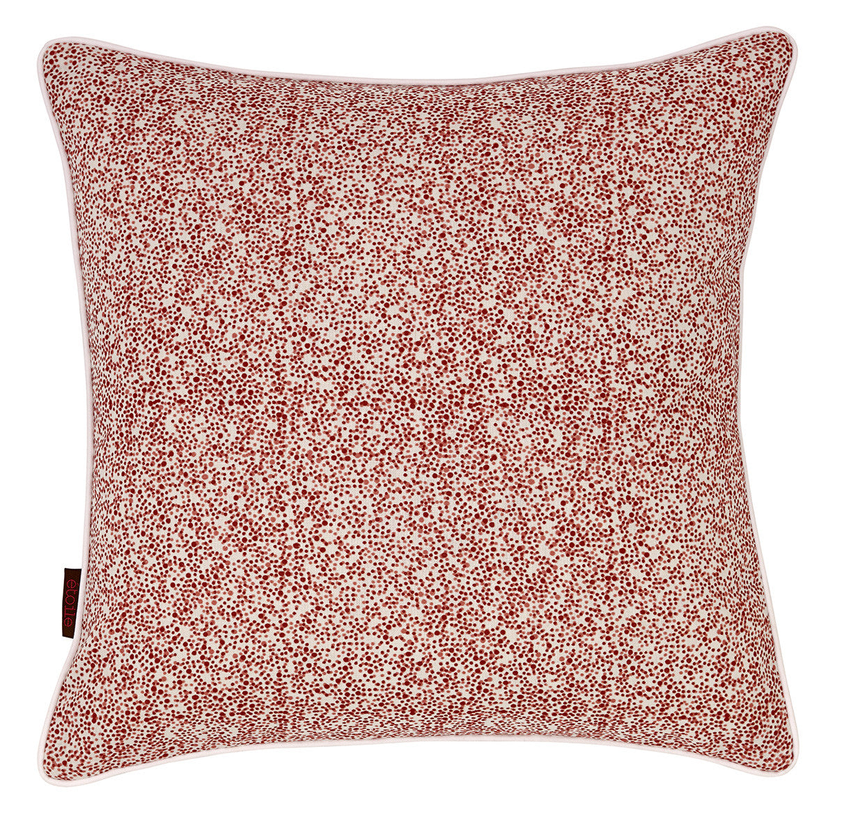 Multicolour Confetti Spots Pattern Linen Union Printed Cushion in Coral Pink & Vermilion Red