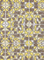 Mosaic Stained Glass Pattern Cotton Linen Home Decor Interiors Fabric by the Meter or yard for curtains, blinds or upholstery in Maize Yellow & Grey ships from Canada (USA)