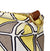 Mosaic Stained Glass Pattern Canvas Wash (toiletry) Bag in Maize & Straw Yellow & Grey