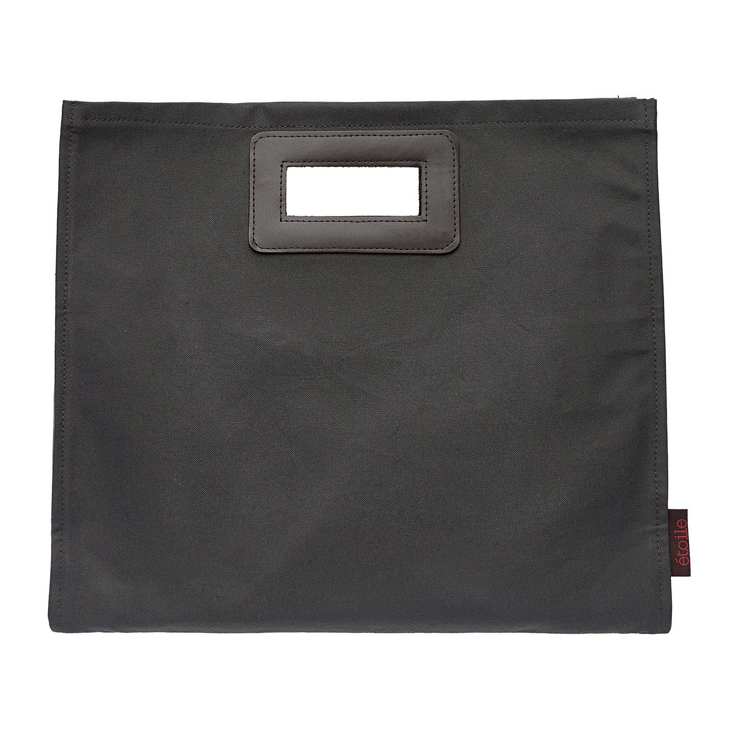 Stephanie Resin Coated Canvas Knitting Style Clutch Bag in Stone Grey