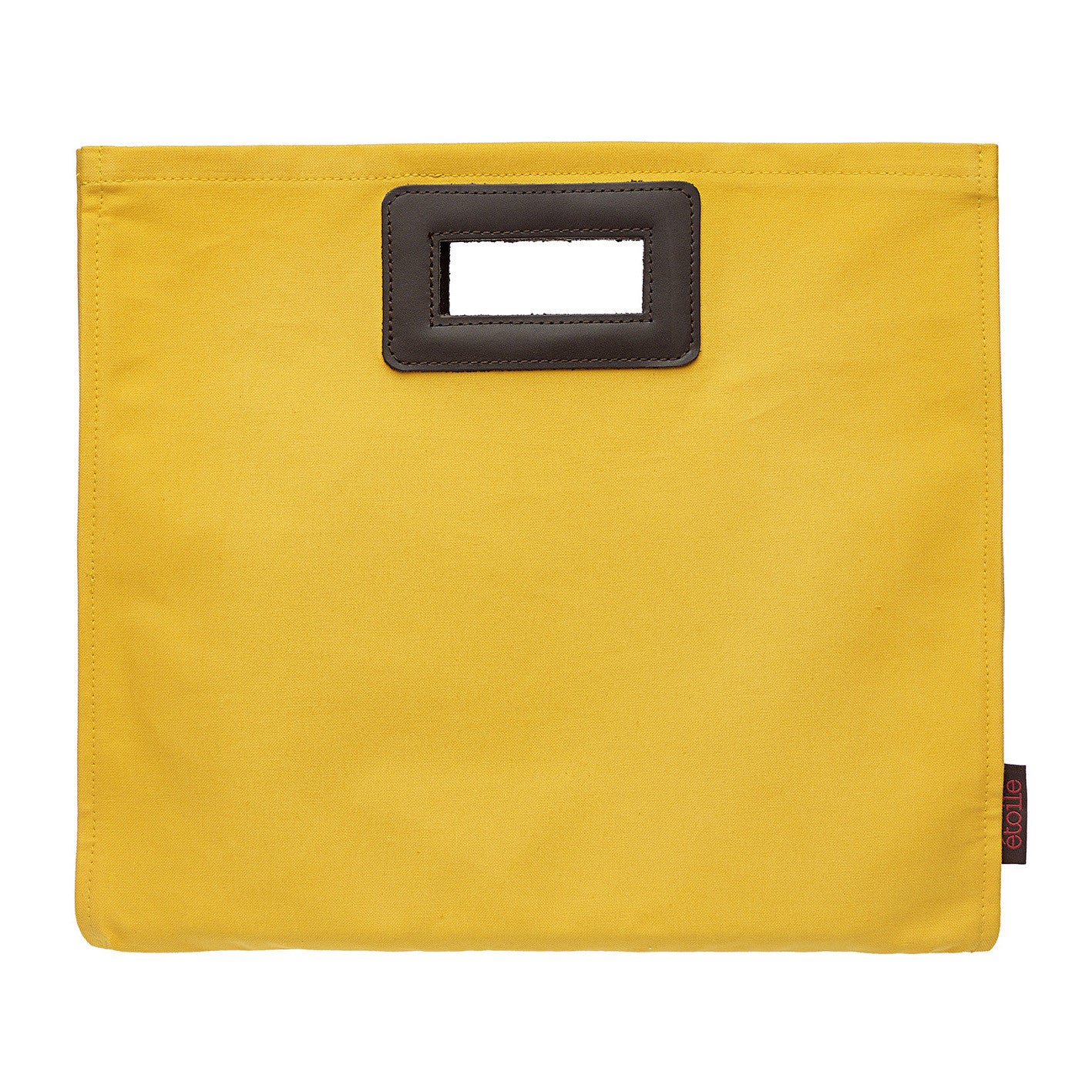 Stephanie Resin Coated Canvas Knitting Style Clutch Bag in Maize Yellow