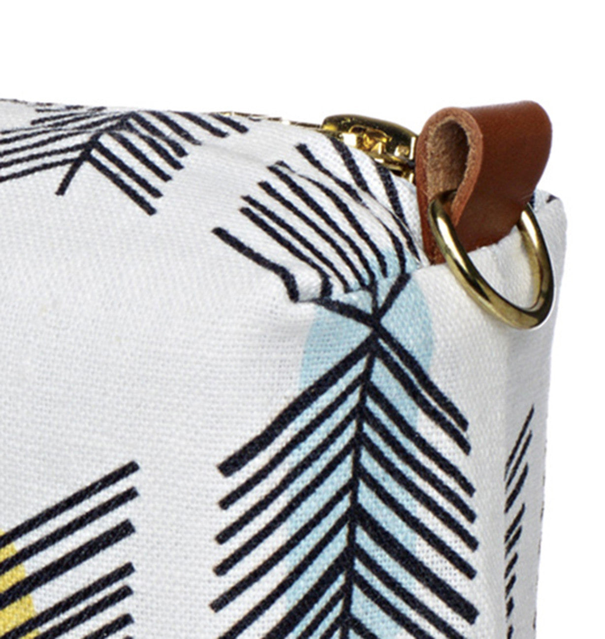 Stitchwork Geometric Pattern Canvas Wash (toiletry) Bag in White