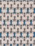Stitchwork Geometric Pattern cotton linen Home Decor Interiors Fabric by the meter or yard for curtains, blinds, upholstery in Putty (Taupe) with light pink and turquoise ships from Canada (USA)