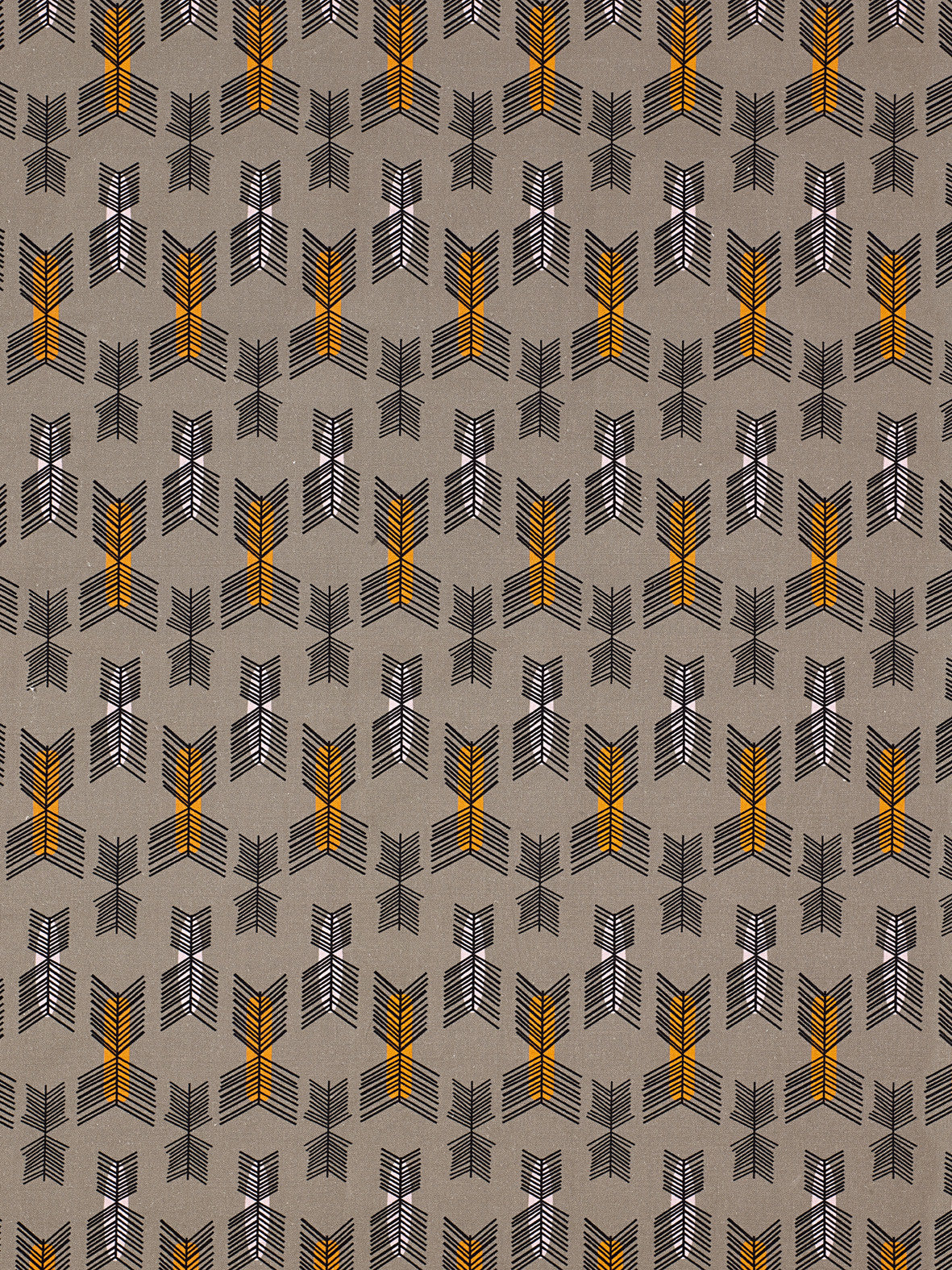 Stitchwork Geometric Pattern cotton linen Home Decor interiors Fabric by the meter or yard in Stone Grey with pumpkin and light pink for curtains, blinds or upholstery ships from Canada worldwide (USA)