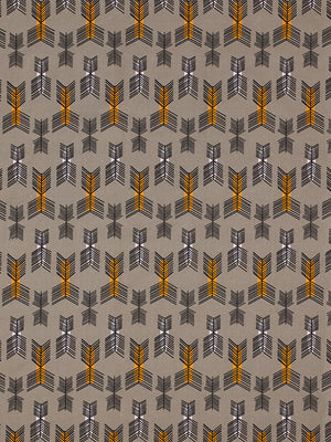Stitchwork Geometric Pattern cotton linen Home Decor interiors Fabric by the meter or yard in Stone Grey with pumpkin and light pink for curtains, blinds or upholstery ships from Canada worldwide (USA)