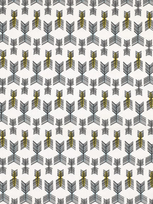 Stitchwork Geometric Pattern cotton linen home decor interiors Fabric by the meter or yard for curtains, blinds or upholstery- White with yellow and light blue - ships from Canada worldwide (USA)