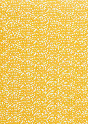 Waves pattern home decor interiors fabric for curtains, blinds and upholstery in maize yellow  available by the meter or yard ships from Canada worldwide including the USA