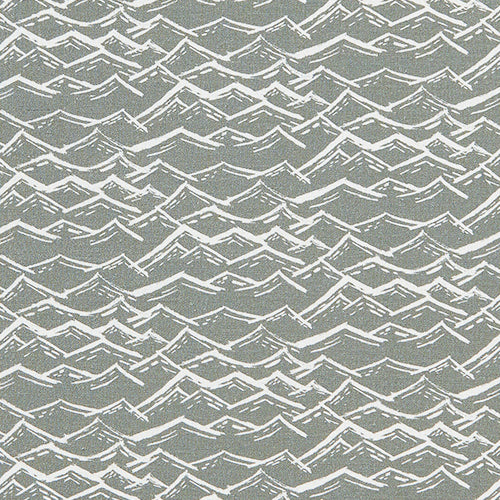 Waves home interior decor Fabric for curtains, blinds and upholstery in cotton linen by meter or yard in light dove grey ships from Canada to USA