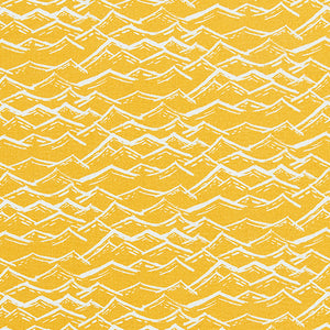 Waves pattern home decor interiors fabric for curtains, blinds and upholstery in maize yellow  available by the meter or yard ships from Canada worldwide including the USA