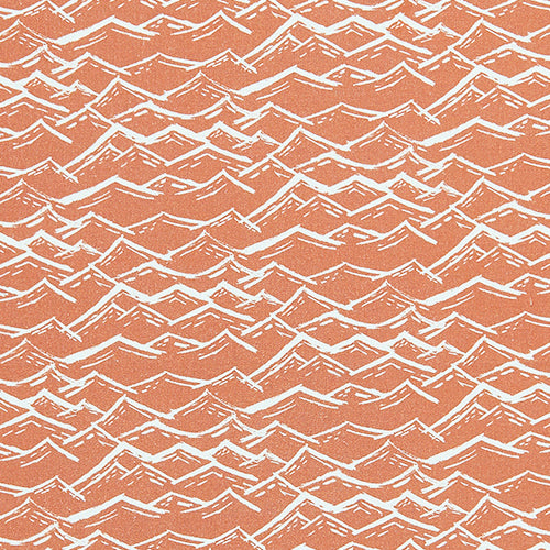 Waves pattern home decor interiors fabric for curtains, blinds and upholstery in terracotta orange  available by the meter or yard ships from Canada worldwide including the USA