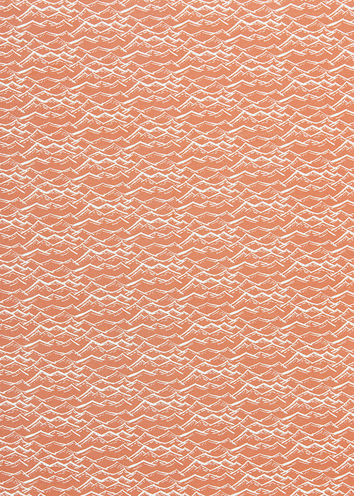 Waves pattern home decor interiors fabric for curtains, blinds and upholstery in terracotta orange  available by the meter or yard ships from Canada worldwide including the USA