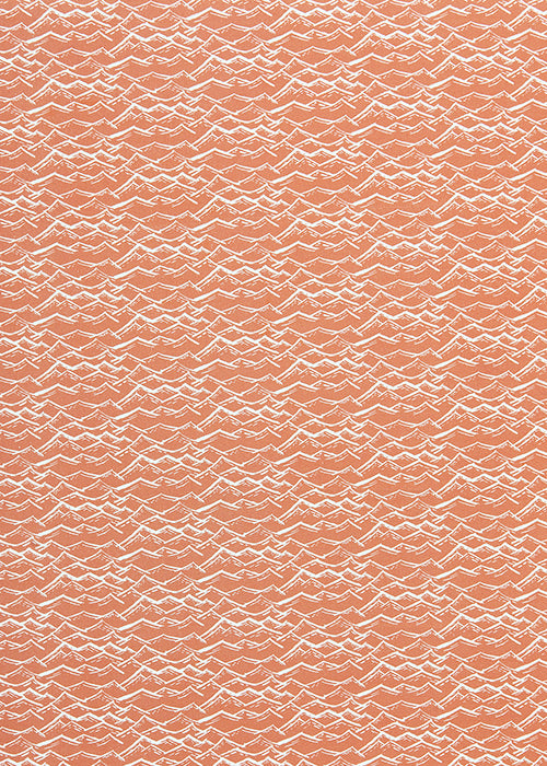 Waves pattern home decor interiors fabric for curtains, blinds and upholstery in terracotta orange  available by the meter or yard ships from Canada worldwide including the USA