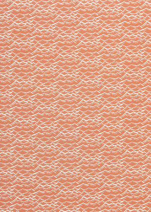 Waves pattern home decor interiors fabric for curtains, blinds and upholstery in terracotta orange  available by the meter or yard ships from Canada worldwide including the USA