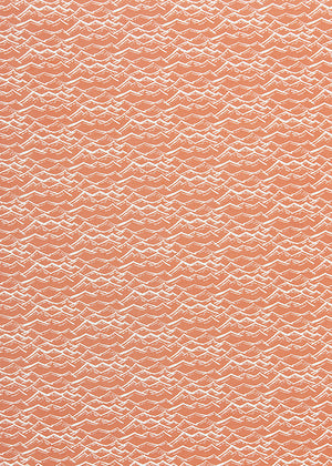 Waves pattern home decor interiors fabric for curtains, blinds and upholstery in terracotta orange  available by the meter or yard ships from Canada worldwide including the USA