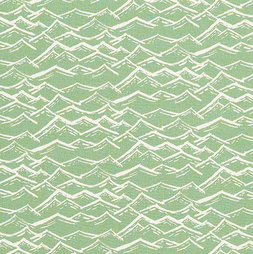 Waves pattern home decor interiors fabric for curtains, blinds and upholstery in sea foam light green available by the meter or yard ships from Canada worldwide including the USA